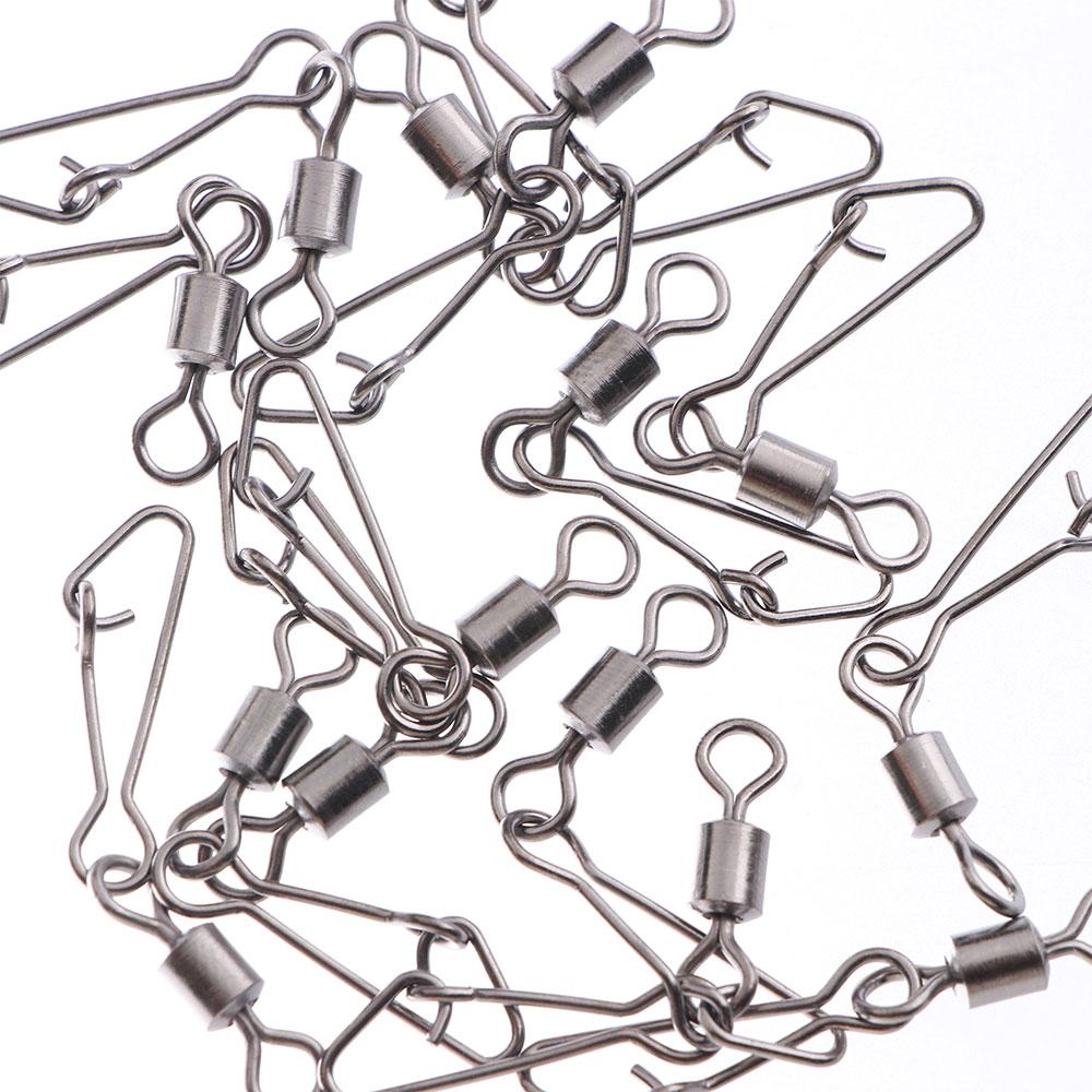 50 шт. прочный с крючковым замком вращающийся вертлюг рыболовный крючок соединитель рыболовный подшипник вертлюги снасти