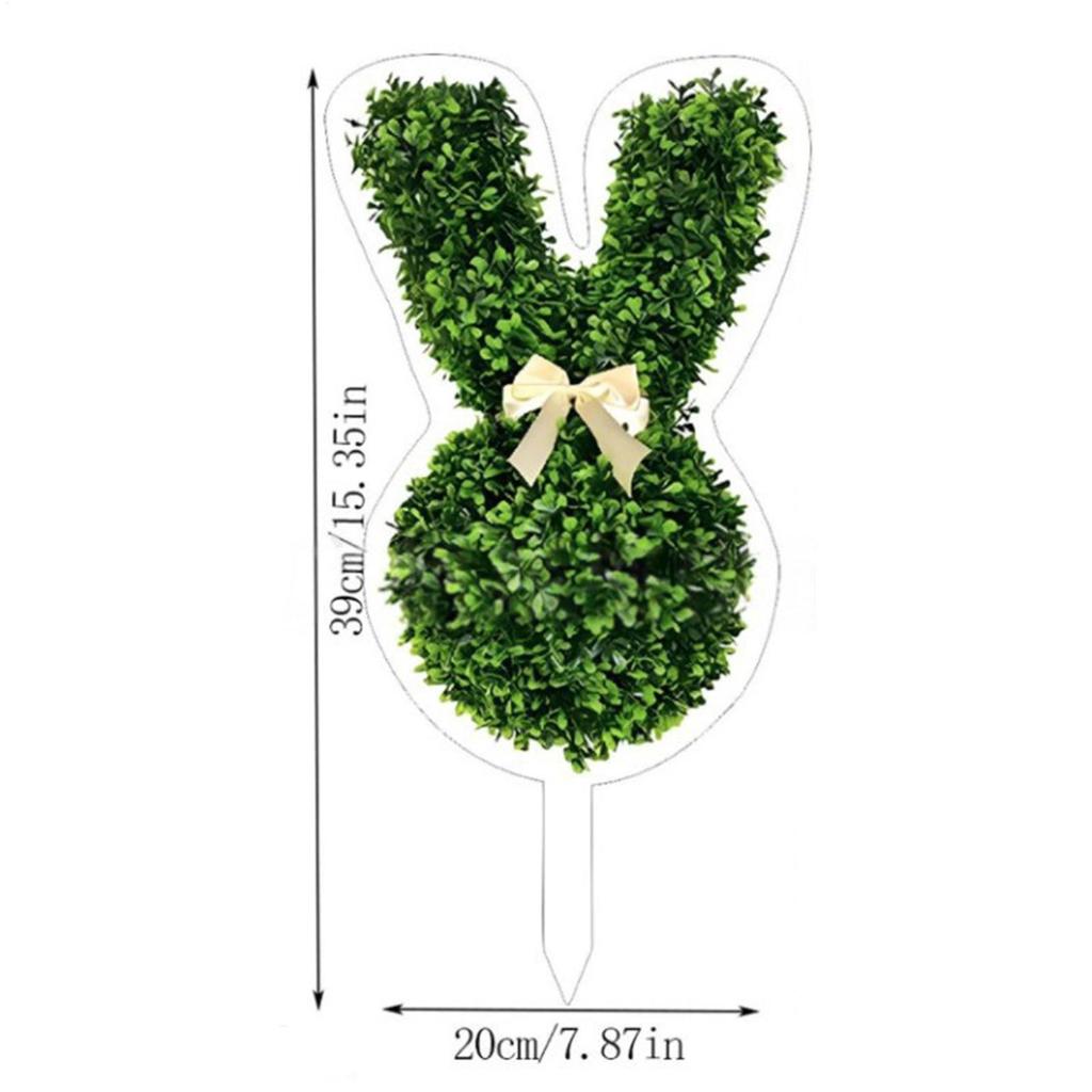 Easter Topiary Spring 2D Acrylic Artificial Green Cute Fake Plant Animal Decor For Lawn Yard Porch Patio Backyard Courtyard