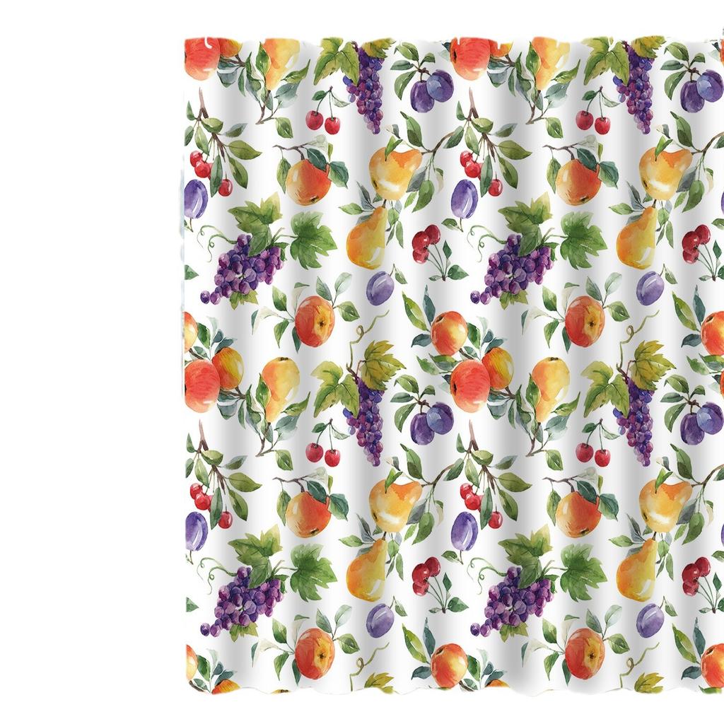 Водонепроницаемая штора для ванной, цифровая печать, растение, фрукт, шторка для душа, без пробивания, перегородка для туалета, ткань для душа