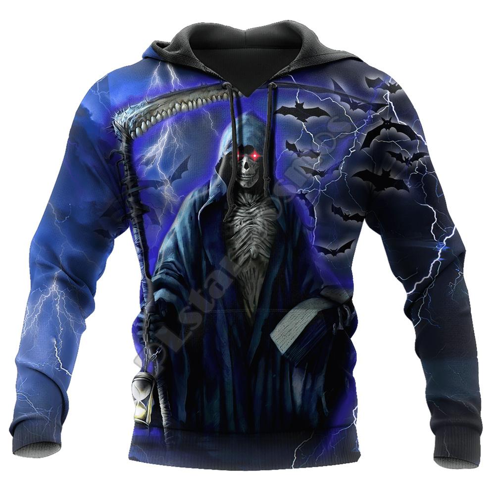 Мужская осенняя мужская одежда, толстовка с капюшоном с рисунком черепа ужасов, уличная одежда с 3d принтом, пуловер в стиле Харадзюку, спортивная одежда в стиле хип-хоп