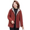 Middle-Aged Women's Hooded Wool Blend Jacket
