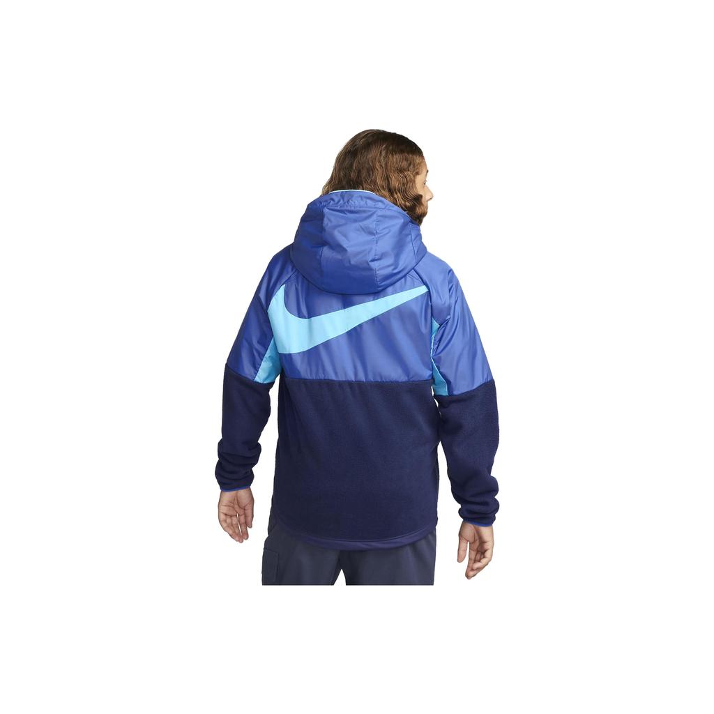 Nike Logo Hooded Long Sleeve Jacket Men Jackets Blue DH4889-480