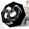 1pc Skulls Axes Automatic Open/Close Umbrella, Portable Folding Umbrella, Compact Travel Umbrella For053