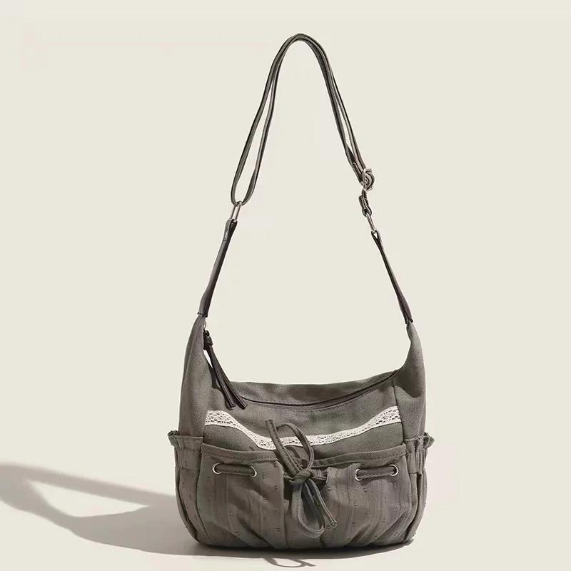 Милые крутые холщовые сумки через плечо с бантом, женские винтажные шикарные повседневные сумки через плечо, женская сумка-мессенджер в стиле ретро Bolsos