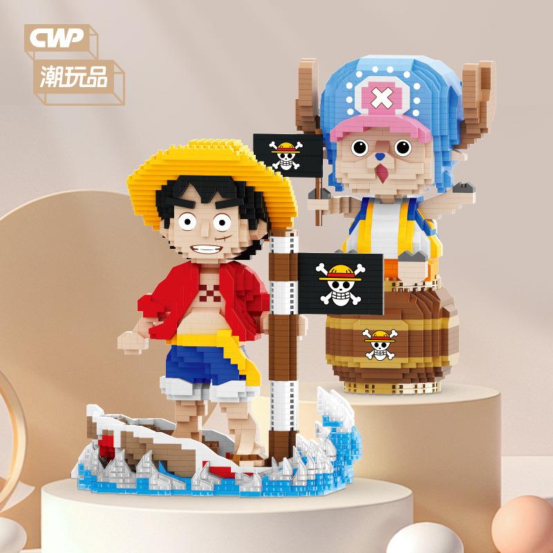 Pokemon Charizard Micro Building Blocks Luffy Chopper DIY Assembly One Piece Mini Bricks Toys for Kid Christmas Gift
