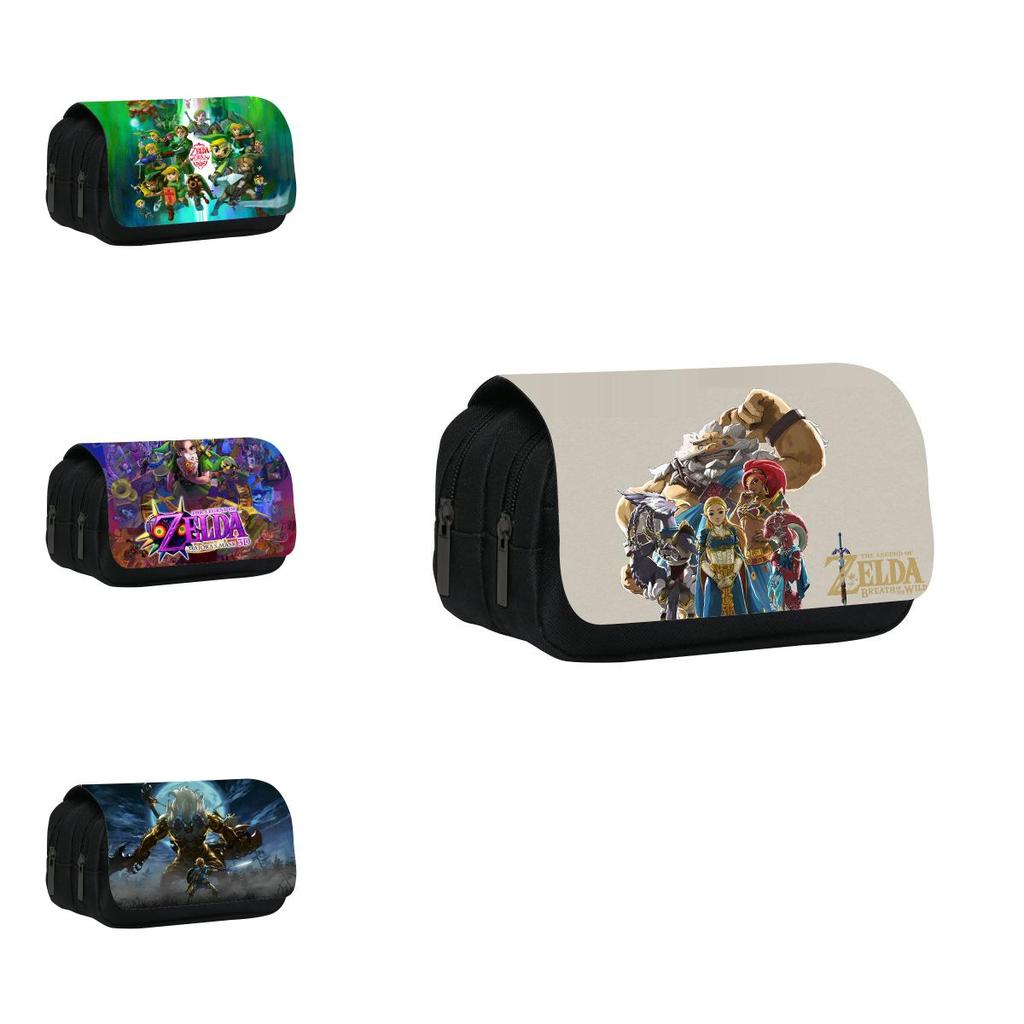 Двухслойная книжка-чехол с узором в стиле Zelda, пенал для хранения канцелярских принадлежностей для студентов и офиса
