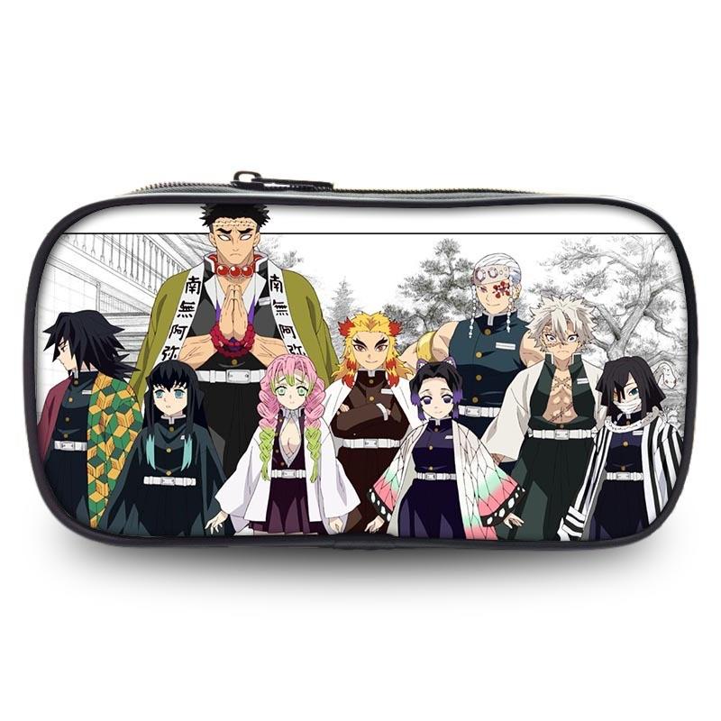 Large Capacity Demon Slayer Pen Bag Stylish Oxford Fabric Stationery Pouch