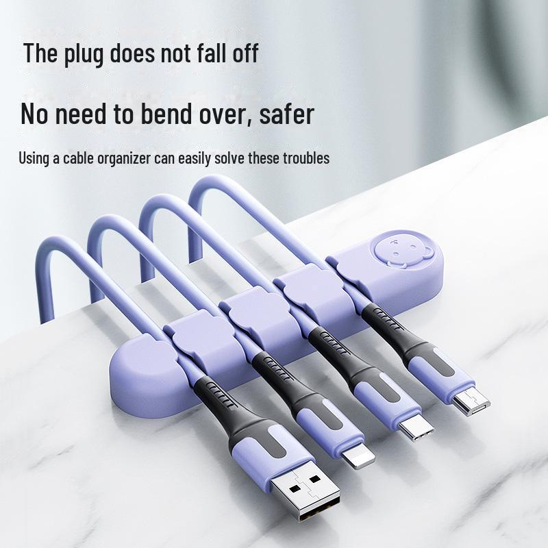 Cable Organizer: Traceless Adhesive Wall Mount Holder