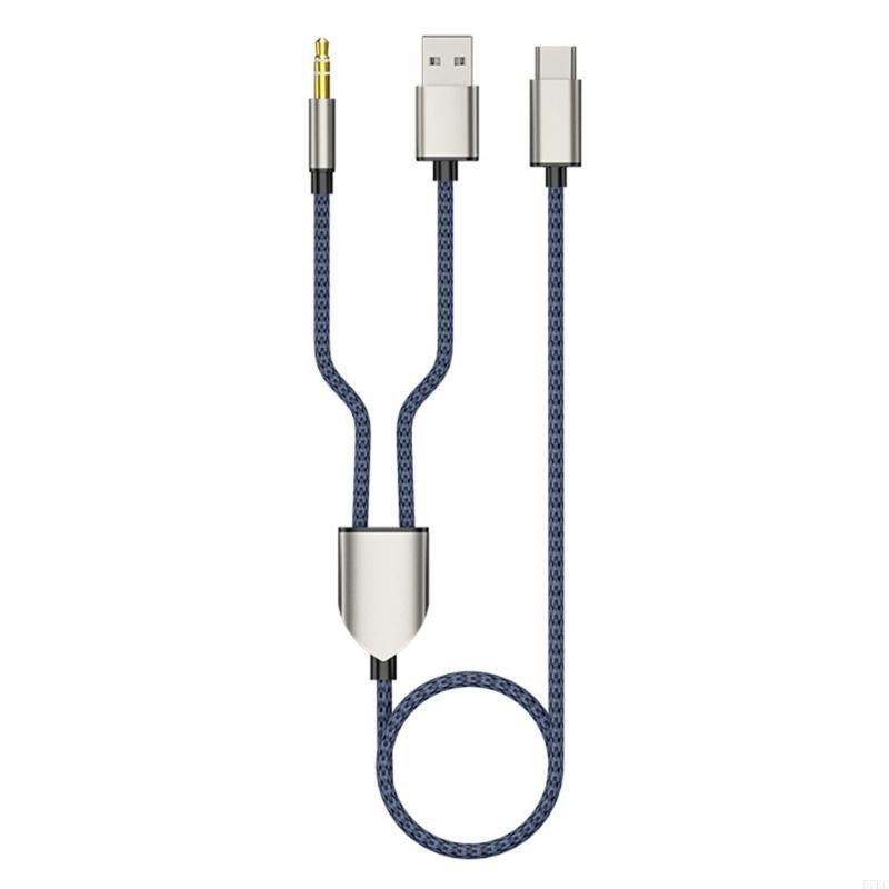 Двухфункциональный Type-C на USB A 3,5 мм Автомобильный стерео Aux Кабель для наушников 2 в 1 Соединительный провод для телефонов/планшетов с USB C