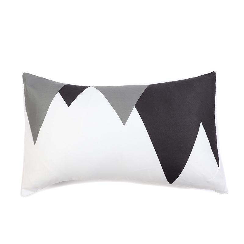 Nordic Rectangular Pillow Black Geometric Cushion Living Room Sofa Chair Pillowcase Pillow Case Suede Geometric Pattern
