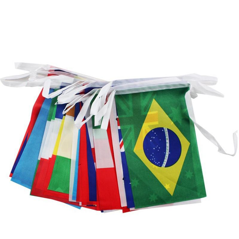 ФЛАГОВЫЙ ГИРЛЯНДА 25-65М 14x21см 20x30см 100-200 шт. Флаги стран на веревке Мировой баннер Гирлянды-флажки для дома вечеринки украшение
