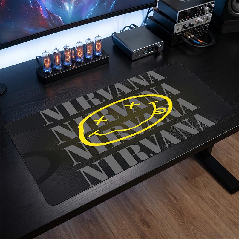 Nirvana Print Large Mouse Pad Smooth Surface Anti?Slip Desk Mat For Gaming Office Laptop Decoration