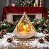 Electronic Christmas Lamp Plastic Triangular Lantern Cute Night Light  Kid Gift
