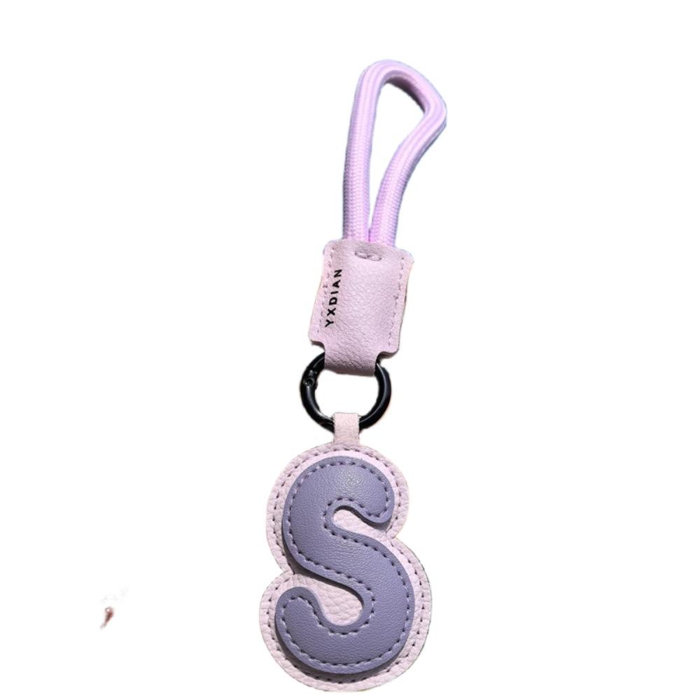 PU Leather 26 Letter Keychain Sweet Lucky Letter Pendant Fashion Alphabet Key Holder Boy