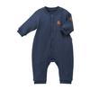 MIKI HOUSE Coverall Romper with Logo Long Made in for Boys and Baby Navy Bear, Sleeve, Japan, Girls, Clothes, Kids' Clothing, 80cm, Blue, 13-1201-684