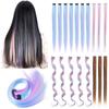 Rainbow Colorful Extension Fashion Long Straight Wavy Hairpieces Fake Hair Clip Strands  Women/Kids