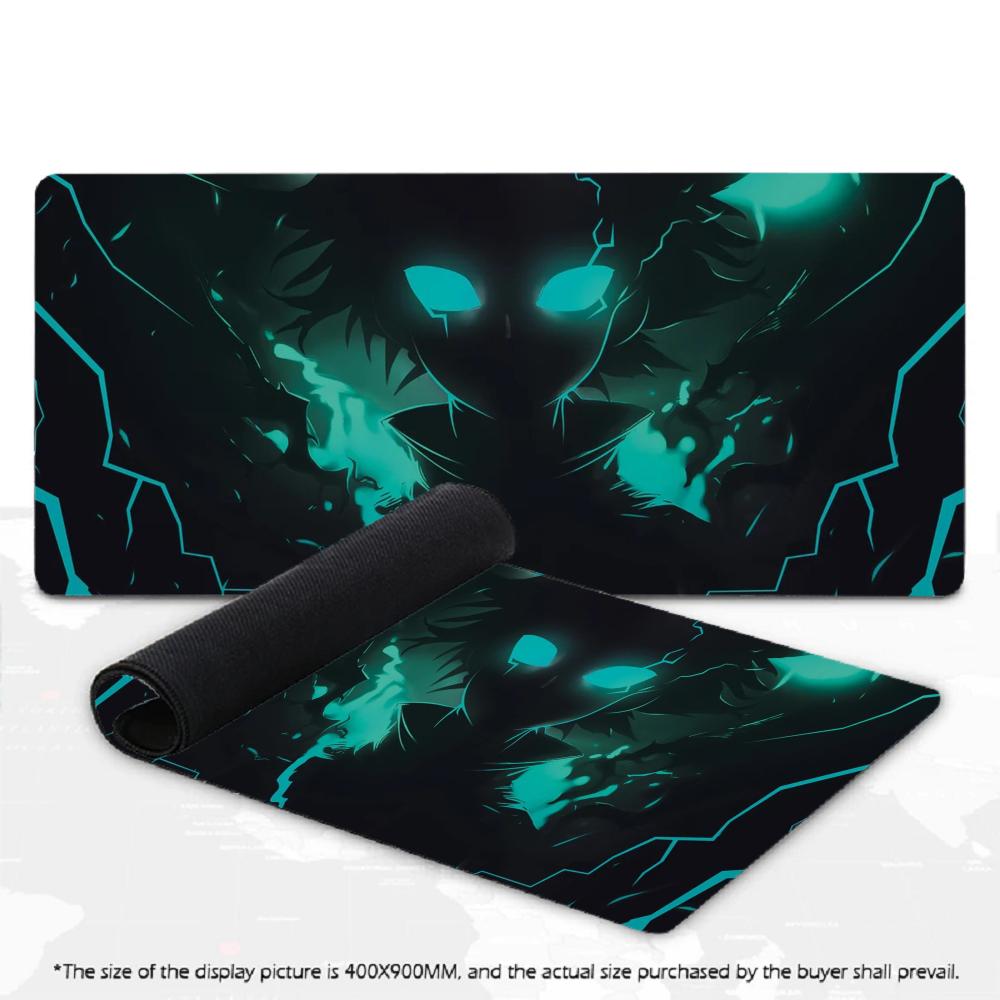 XXL Large Gaming Mouse Pad Anime Glowing Eyes Neon Crack Desk Mat Non-Slip Rubber Keyboard Pad Overlock Deskpad PC Accessories