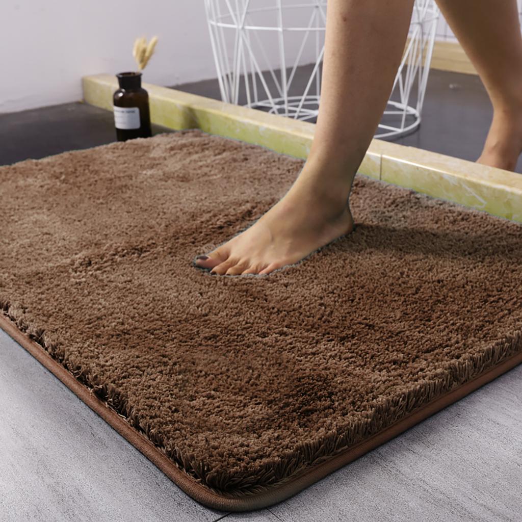 Non-slip Absorbent Bathroom Mat Long Hair Polyester Microfiber Quick Dry Nonslip Super Absorbent Bath Rug
