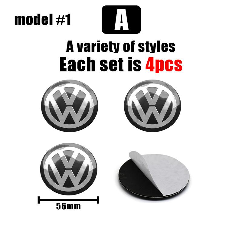 4Pcs VW Hub Caps 56mm 60mm Car Wheel Center Wheel Caps Stickers For Volkswagen R Golf 4 Motion GTI Polo Touran Octavia Accessory