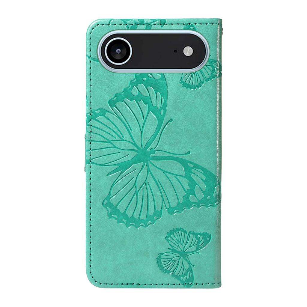 For iPhone 17 Air Wallet Case Floral Butterfly Imprinted Leather Phone Cover Stand