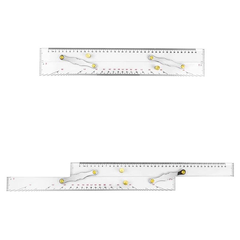 Морская параллельная линейка AA58 с прозрачной шкалой, линейка для прокладки параллельных линий длиной 450 мм, параллельная линейка для морских карт.