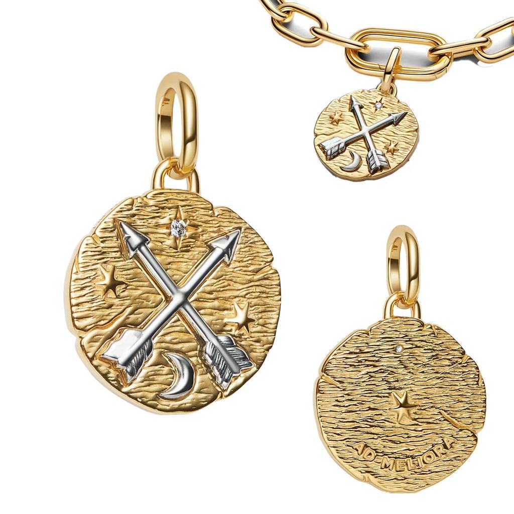 Аутентичные Медные Золотистые Круглые Шармы Лошадь Лев Замок Бусины Браслет Ожерелья Женский Рождество Хэллоуин DIY Подарок