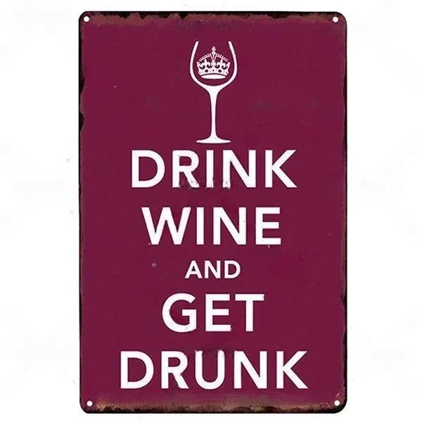 Retro Wine Metal Sign Plaque Vintage Whiskey Painting Perfect for Bar Restaurant Club Man Cave Wall Decor