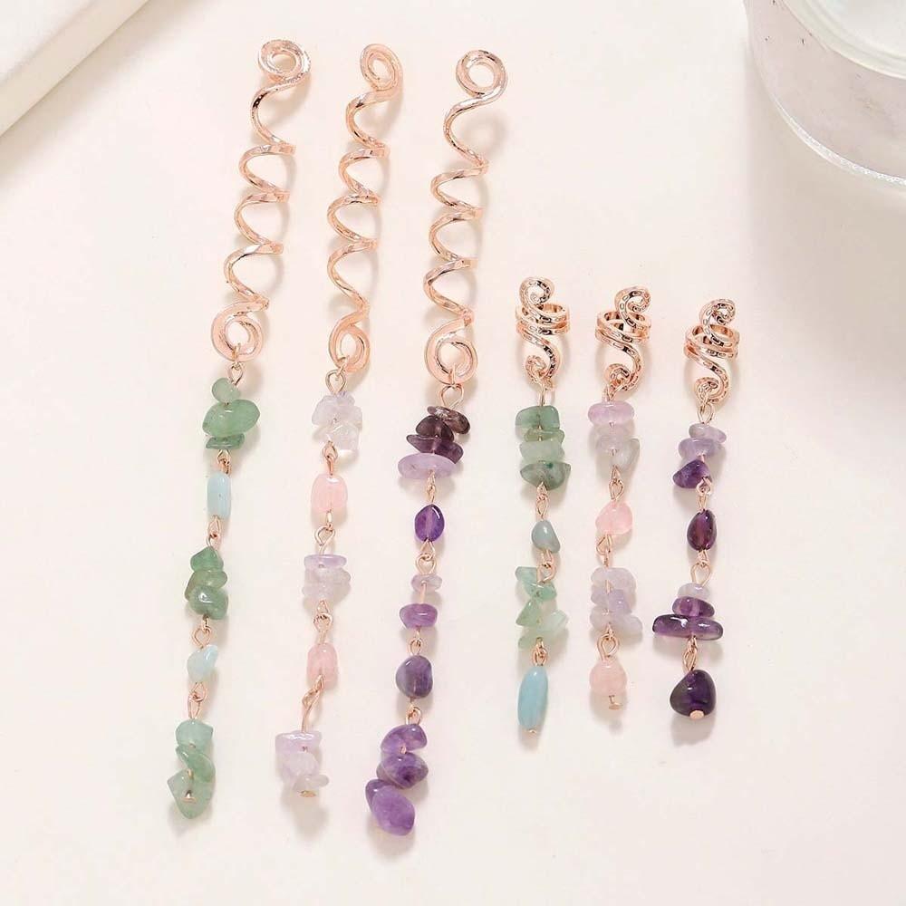 Styling Hair Accessories Colored Stone Pendant Hip-hop Side Pendant Hair Ring Decor