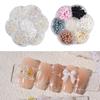 1 Box Nail Art Bows Three-dimensional Paste Easily DIY Resin Bow Faux Pearl Mixed Plum Blossom