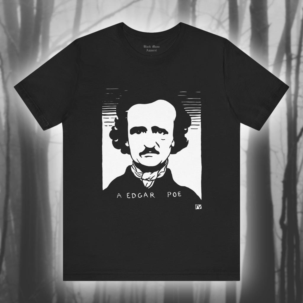 Эдгар Аллан По, Футболка Félix Vallotton, Винтажная Готическая Футболка, Футболка Ворон, Подарок Книголюбу, Унисекс Хлопковая Футболка с Коротким Рукавом