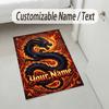 Dragon Phoenix Theme Crystal Velvet Rug Personalized Custom Name Text Soft Floor Mat Home Decor