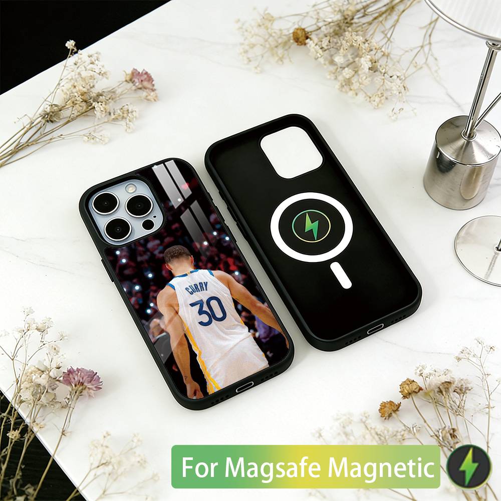 Чехол для телефона Звезды баскетбола Стивена Карри Для iPhone 17, 16, 15, 14, 13, 12, 11 Plus, Pro Магнитный Для Magsafe Беспроводной Зарядки