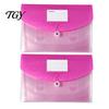 Plastic File Pouch Expandable Document Folder with Label Slot, Layered Design Waterproof PP Business Envelope, Secure Rope Closure Organizer