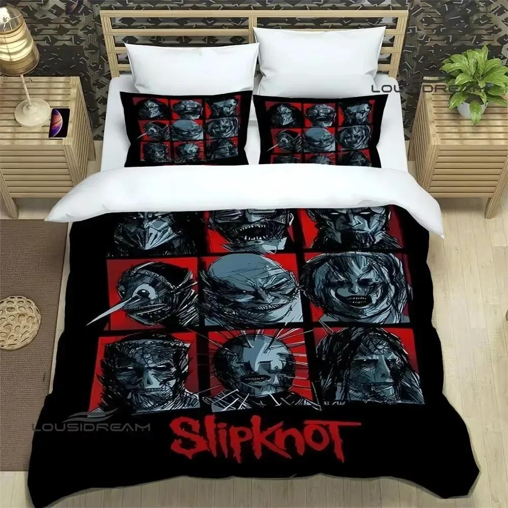 Постельное белье с принтом группы S-SLIPKNOT изысканный комплект постельных принадлежностей пододеяльник комплект одеяла комплект постельного белья роскошный подарок на день рождения