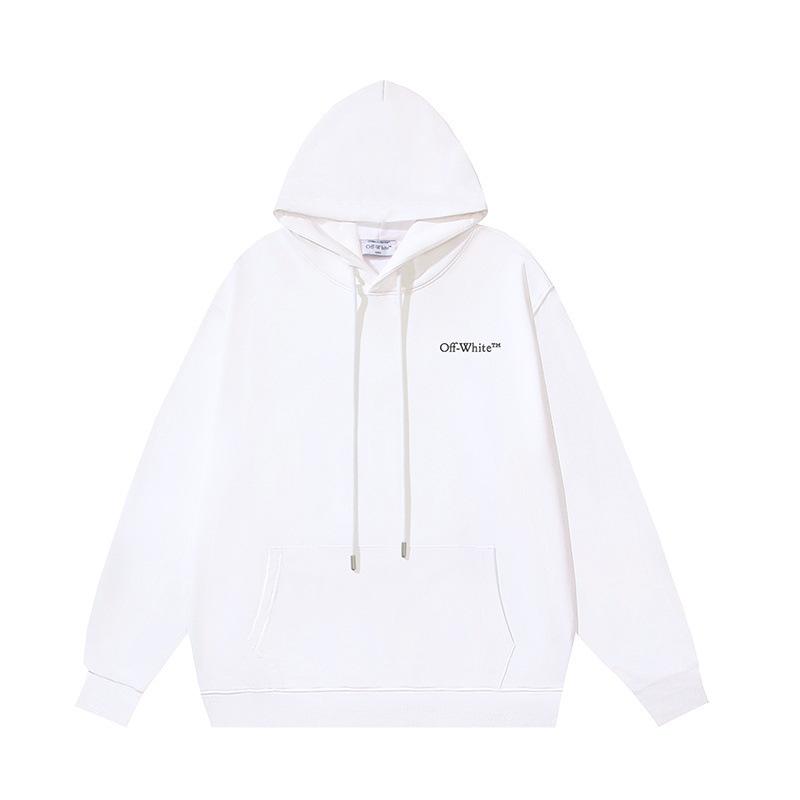Off-White 2025 Autumn/Winter New Large Slant LOGO Letter Printed Hoodie Hoodie for Men and Women