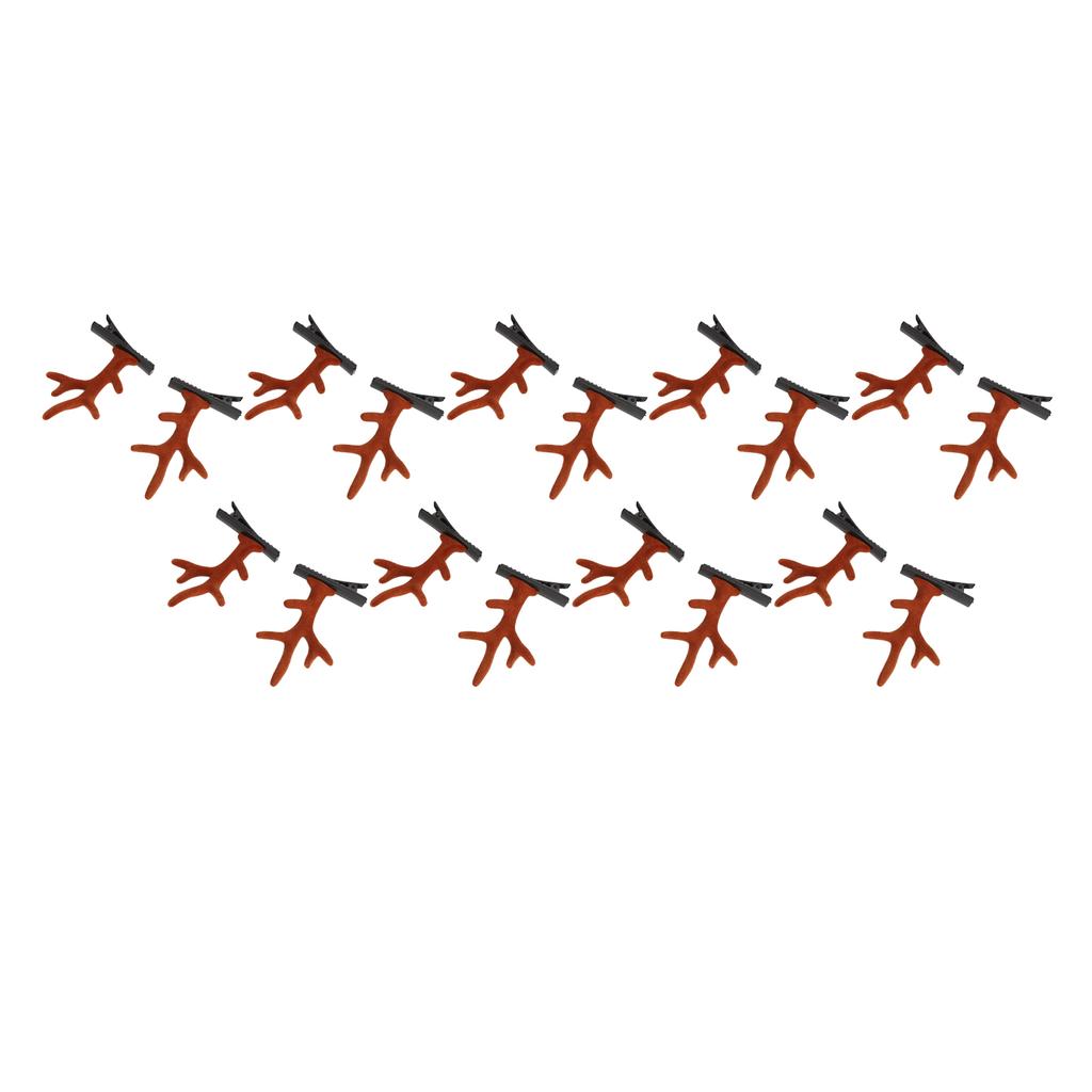 9 Pairs Reindeer Christmas Hairpin Lovely Reindeer Antlers Hair Clip for Party Brown