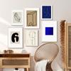 Современный минималистский синий блок холст картина абстрактная линия плакат настенная художественная печать для гостиной домашние декоративные фотографии