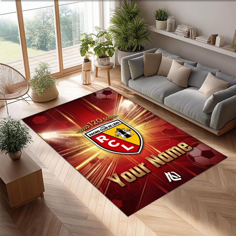racing club de lens Printed Crystal Velvet Rug Non‑Slip Crystal Velvet Carpet For Sofa Bedroom Indoor Home Decoration