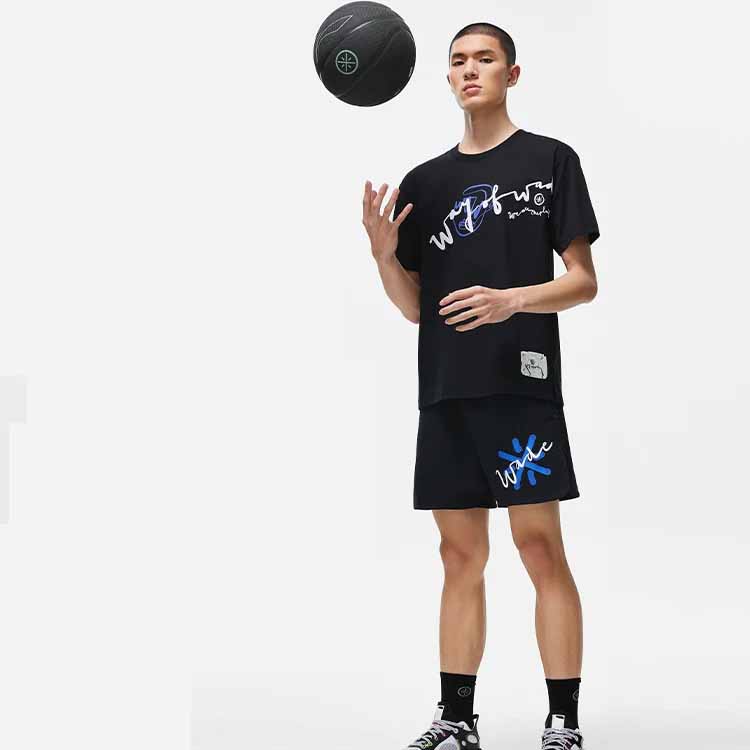 Li-Ning X Glare Wade Series с буквенным принтом и эластичной резинкой на талии, повседневные шорты прямого кроя, унисекс, AKST323-1