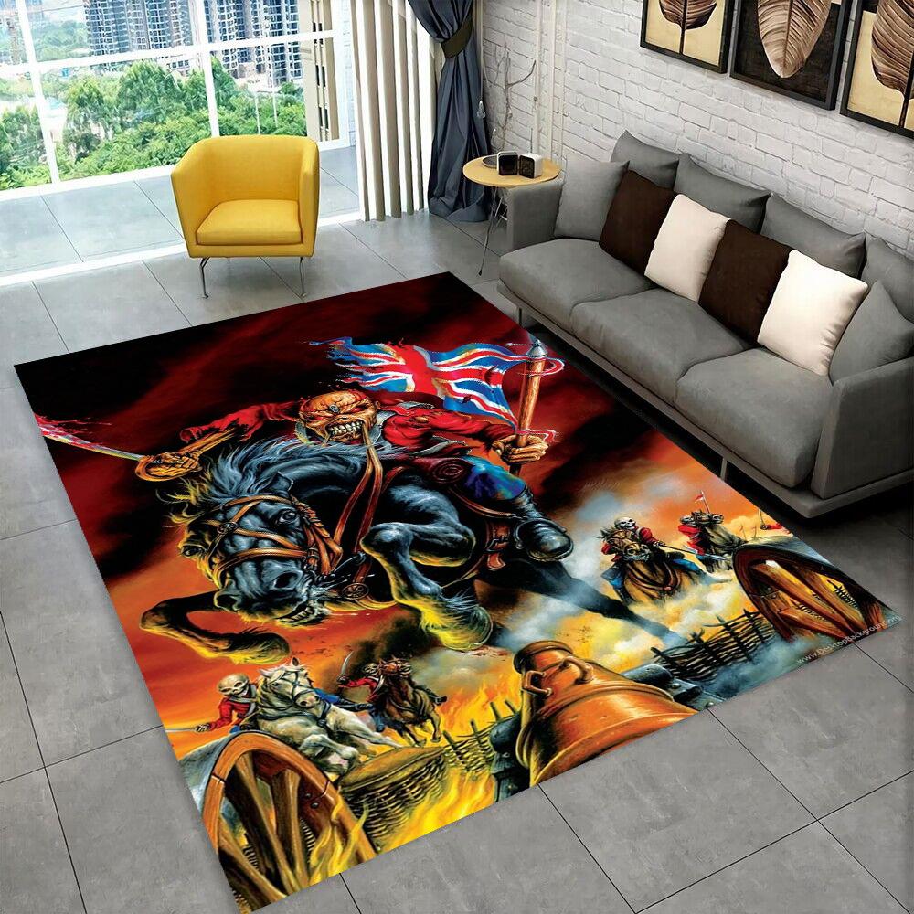3D I-Iron-M-Maidens Metal Music Rug Carpet for Living Room Bedroom Decor,kids Play Non-slip Decoration for Sofa Doormat Gift
