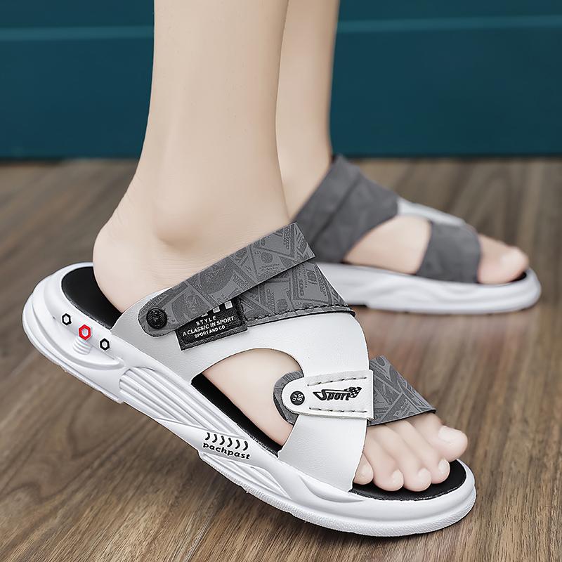 Модные мужские летние высококачественные нескользящие сандалии для улицы, пляжа, легкие, повседневные, двойного назначения, сандалии против запаха