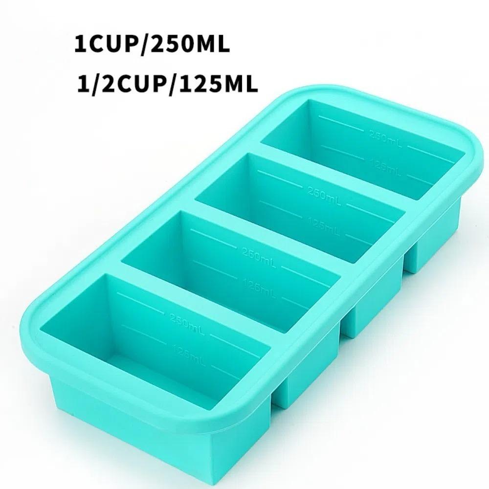 Creative 2/4/6 Grid Silicone Freezer Molds Non-toxic Fresh-keeping Meal Prep Container with Lids Wine Ice Blocks Maker Bar Pub