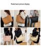 Women's High-Capacity Bear Print Tote Bag - Stylish Shoulder Handbag for Outings & Class