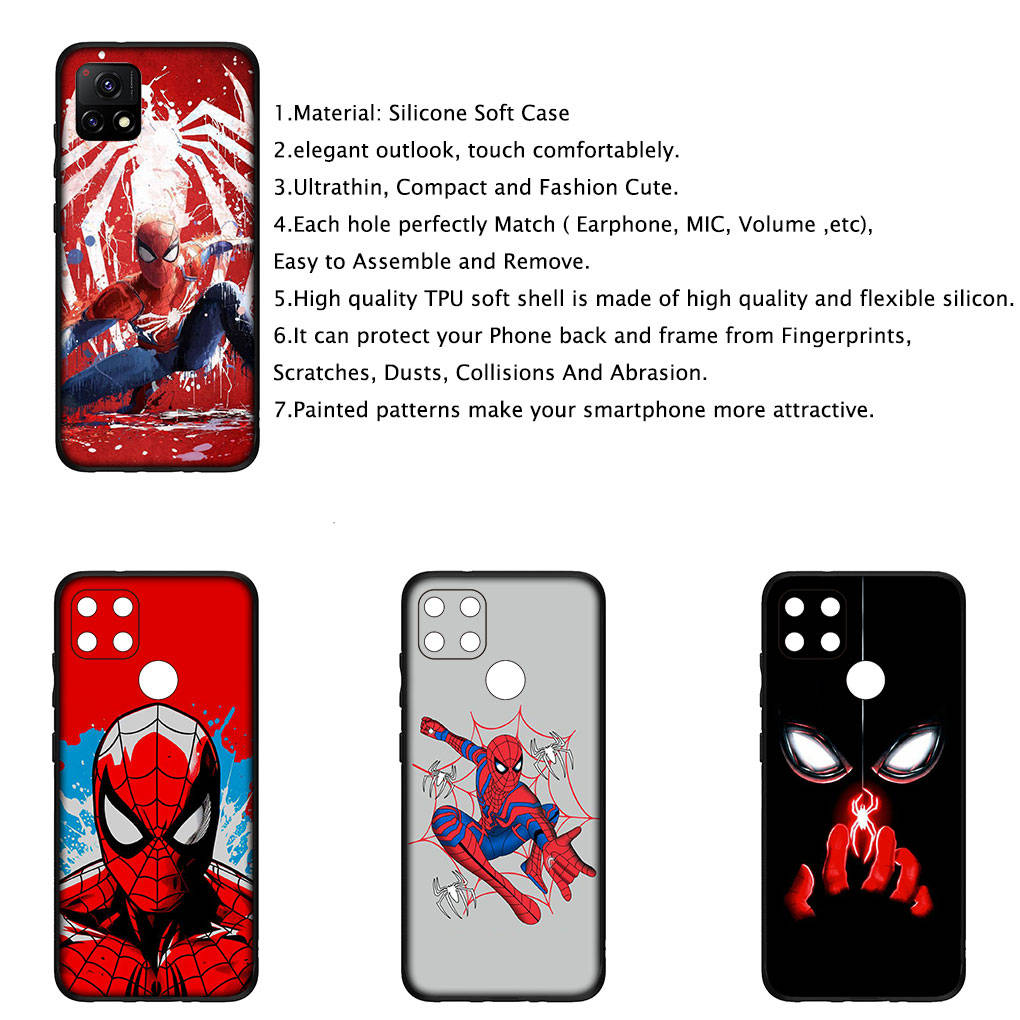 Чехол для iPhone 15 14 Xiaomi Redmi Note 13 12 11 Pro Max X 8 7 9 XR Samsung Galaxy S24 S23 10 OPPO A15 Huawei Чехол для телефона с изображением Человека-паука из мультфильма «Человек-паук»