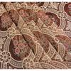 Simhomsen Vintage Burgundy Lace Tablecloth Embroidered Round 54 Inch