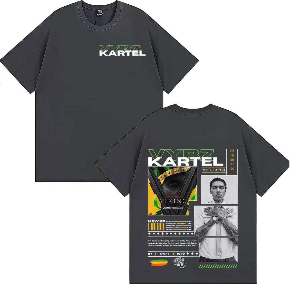 Rapper Vybz Kartel Tour 2025 Album Tshirts Unisex Women Comfort Short Sleeve Loose T Shirt Male Harajuku Hip Hop Pop Music Tshirt