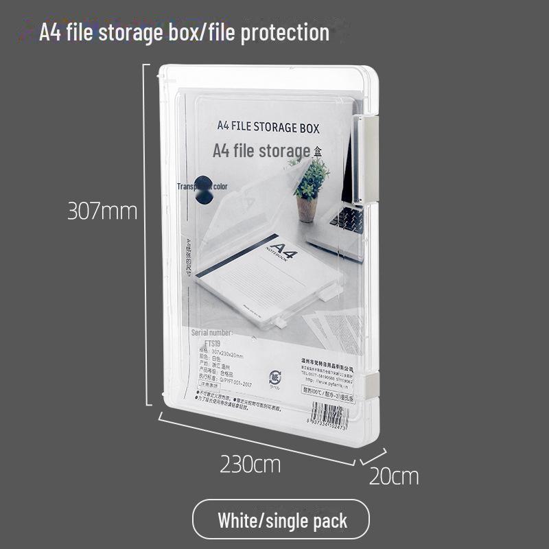 A4 Transparent Document Organizer: Thick Plastic File & Voucher Storage Box