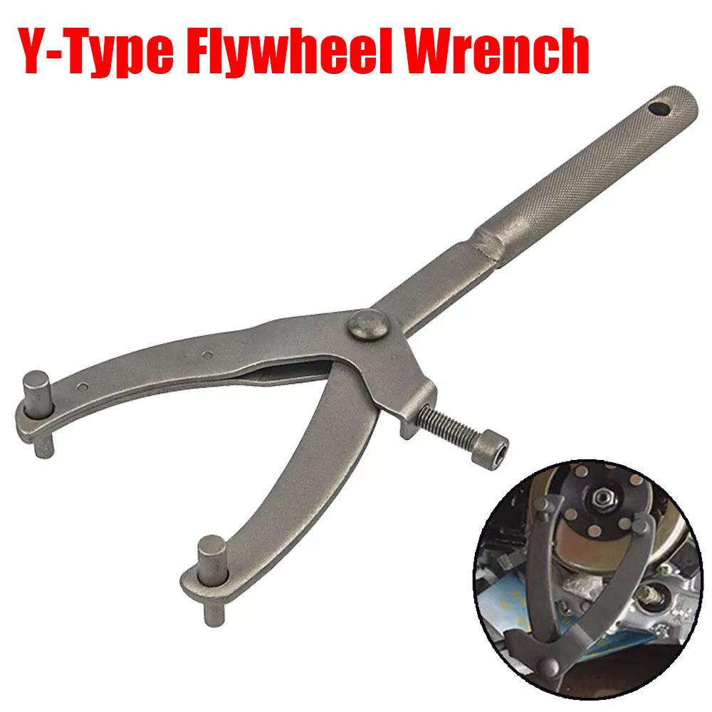 Y-Type Flywheel Wrench Magneto Fixed Clamp Adjustable Magneto Clutch Sprocket Spanner Motorcycle Repair Tools