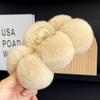 Заколка для волос с шариком из меха кролика рекс, осень и зима, плюшевая ручка, большая заколка в виде акулы, заколка для волос, корейский головной убор для волос