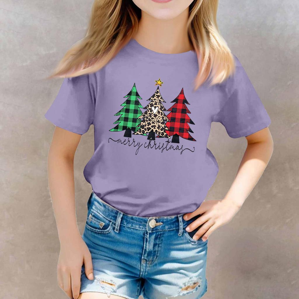 Christmas Day Toddler Girl Boy T-Shirts Kids Top Boys And Girls Printed Short Sleeved T-shirt
